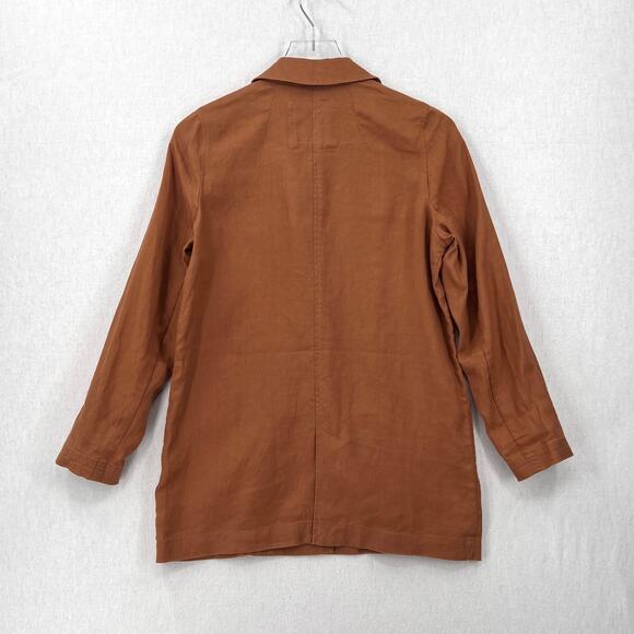 MADEWELL Linen Dorset Blazer Womens Small Brown Warm Hickory Lightweight Travel - Picture 5 of 15